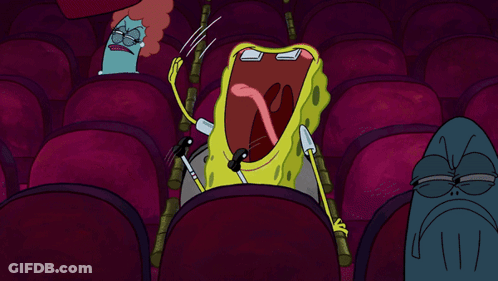 A Cartoon Of Spongebob With His Mouth Open GIF