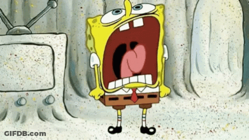 A Cartoon Of Spongebob With His Mouth Open GIF