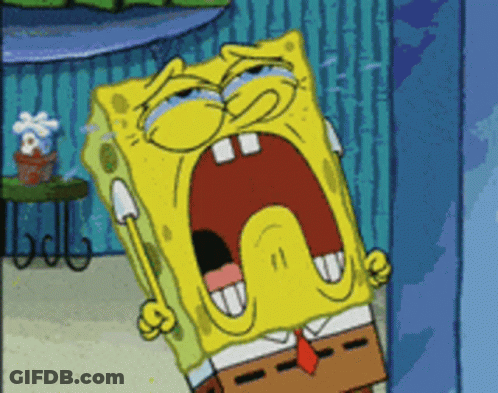 A Cartoon Of Spongebob With His Mouth Wide Open GIF