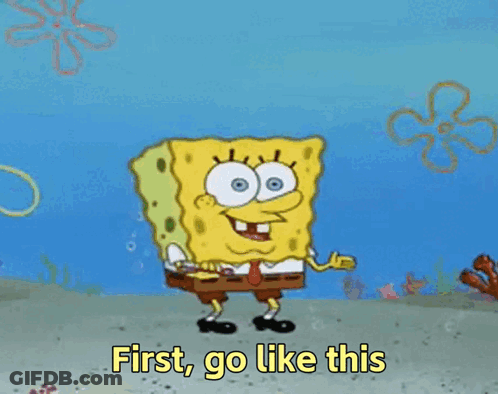 A Cartoon Of Spongebob With The Words Bring It Around Town Below Him GIF