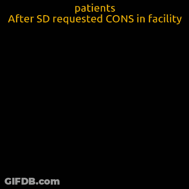 A Cartoon Of Spongebob With The Words Patients After Sd Requested Cons In Facility Below Him GIF