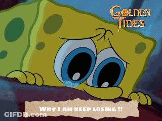 A Cartoon Of Spongebob With The Words " Why I Am Keep Losing " Below Him GIF
