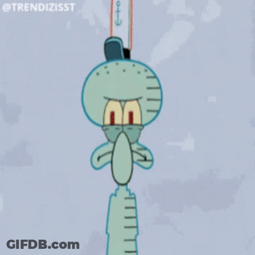 A Cartoon Of Squidward From Spongebob Squarepants Brushing His Hair GIF
