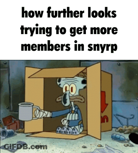A Cartoon Of Squidward Sitting In A Cardboard Box With A Cup Of Coffee GIF