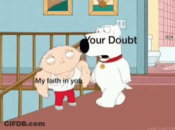 A Cartoon Of Stewie And Brian From Family Guy Standing Next To Each Other On A Set Of Stairs . GIF