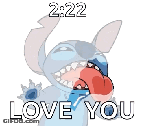 A Cartoon Of Stitch With His Tongue Out And The Words Love You GIF
