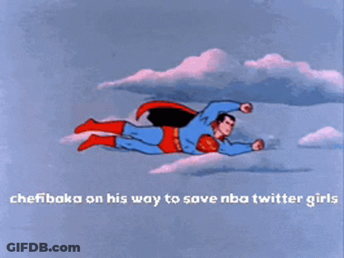 A Cartoon Of Superman Flying Through A Cloudy Sky GIF