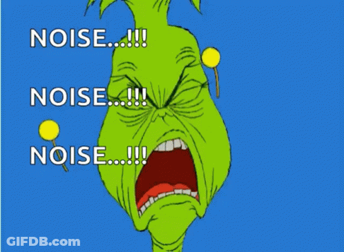 A Cartoon Of The Grinch With The Words " Noise Noise Noise " GIF