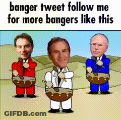A Cartoon Of Three Men Holding Bowls Of Food With The Words Banger Tweet Follow Me For More Bangers Like This On The Bot GIF