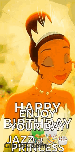 A Cartoon Of Tiana From The Princess And The Frog With A Crown On Her Head . GIF