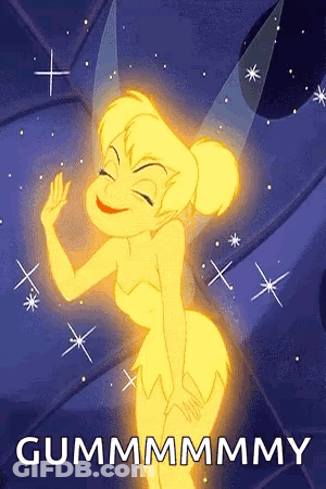 A Cartoon Of Tinkerbell From The Movie Tinkerbell Is Smiling And Waving Her Hand . GIF