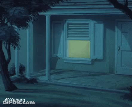 A Cartoon Of Tom And Jerry Holding A Sign That Says Nobody Home GIF