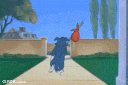Tom And Jerry Walking Down Path GIF