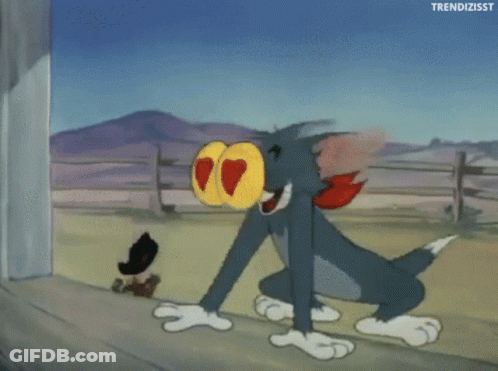 A Cartoon Of Tom And Jerry With The Hashtag Trendizisst At The Top GIF