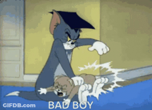 Tom And Jerry With Bad Boy Text GIF