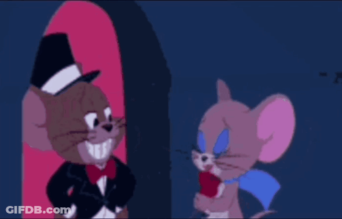 A Cartoon Of Tom And Jerry With The Words Hi Beautiful Below Them GIF