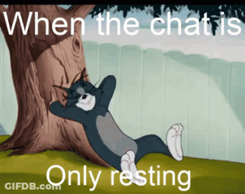 A Cartoon Of Tom Laying Under A Tree With A Caption That Says When The Chat Is Only Resting GIF
