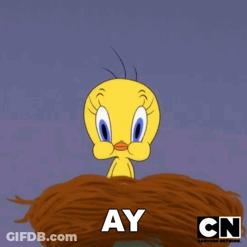 A Cartoon Of Tweety Saying No Puedo Creerlo Cn GIF