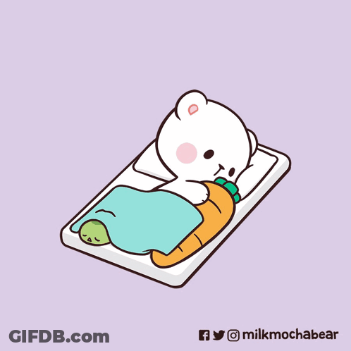 A Cartoon Of Two Bears Laying Next To Each Other With A Laptop GIF
