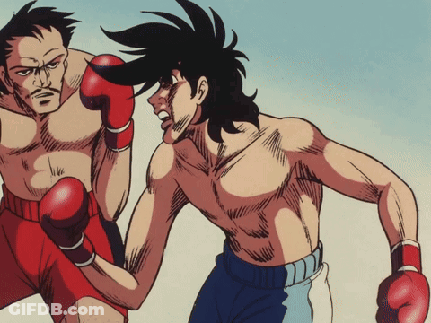 A Cartoon Of Two Boxers Fighting Each Other GIF