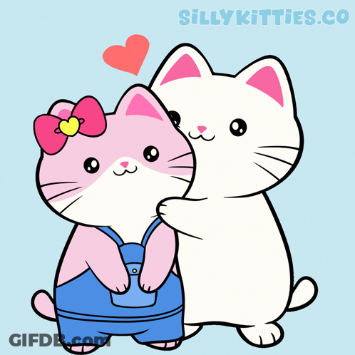 A Cartoon Of Two Cats With Sillykitties.co Written On The Top GIF