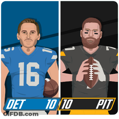 A Cartoon Of Two Football Players With The Number 16 On Their Jersey GIF