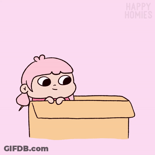 A Cartoon Of Two Girls In A Box With The Words Happy Homies On The Bottom Right GIF