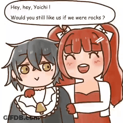A Cartoon Of Two Girls Talking To Each Other . GIF