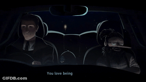 A Cartoon Of Two Men In A Car With The Words " I Reflect Upon My Mistakes Sometimes " At The Bottom GIF