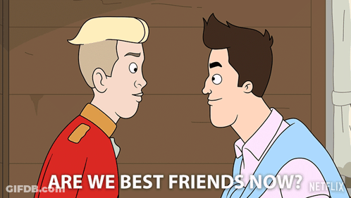 Two Men Talking Are We Best Friends Now GIF