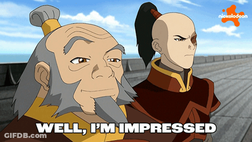 A Cartoon Of Two Men With The Words Well I 'M Impressed Above Them GIF