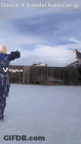 A Cartoon Of Two People Dancing With The Words Dance If Bandai Hates Ur Ip On The Bottom GIF