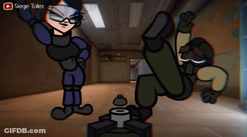A Cartoon Of Two Soldiers With The Words Siege Tales At The Top GIF