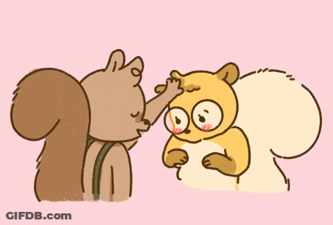 A Cartoon Of Two Squirrels With Pat Written On The Bottom GIF