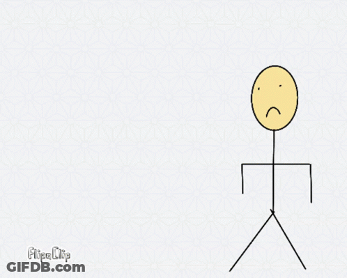 A Cartoon Of Two Stick Figures With A Wallet On Top GIF