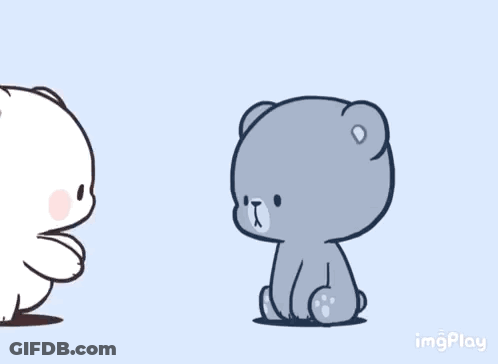 A Cartoon Of Two Teddy Bears Hugging Each Other . GIF
