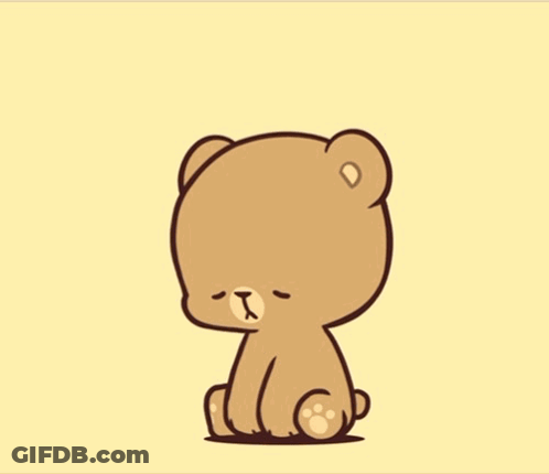 A Cartoon Of Two Teddy Bears Kissing With A Pink Heart Above Them GIF