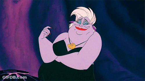 A Cartoon Of Ursula From The Little Mermaid With The Words Orientmade Below Her GIF