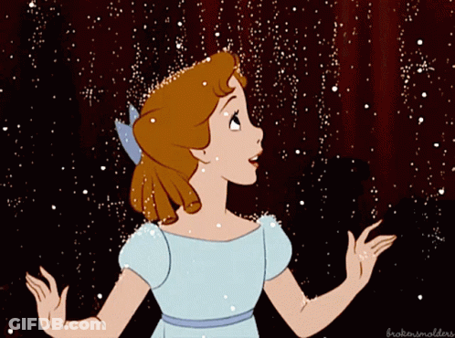 A Cartoon Of Wendy From The Movie Peter Pan GIF