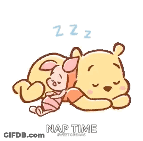 A Cartoon Of Winnie The Pooh And Piglet Sleeping Next To Each Other GIF