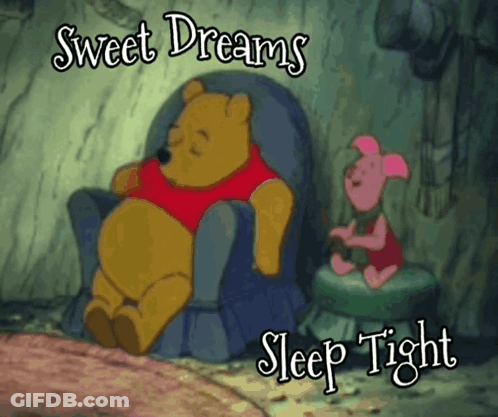 A Cartoon Of Winnie The Pooh Sleeping In A Chair GIF