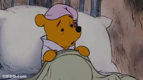 A Cartoon Of Winnie The Pooh Wearing A Night Cap GIF