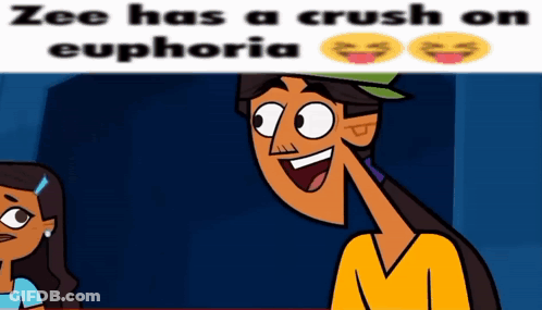 A Cartoon Of Zee Has A Crush On Euphoria And Laughing GIF