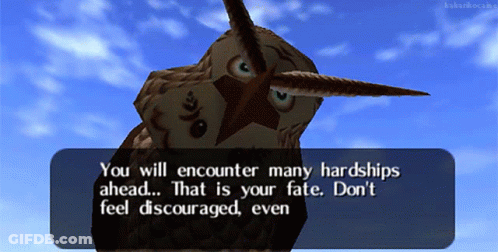 A Cartoon Owl Says You Will Encounter Many Hardships Ahead GIF