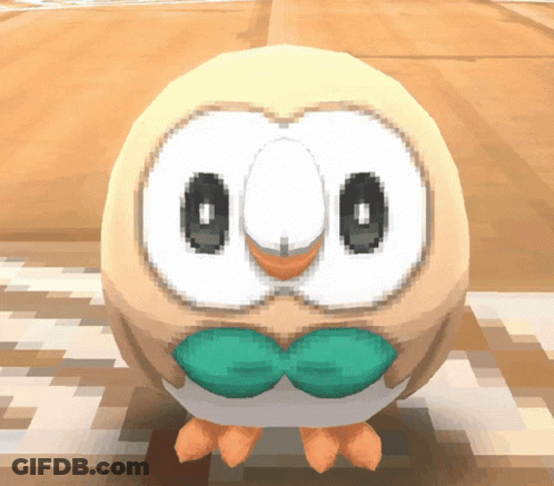 A Cartoon Owl With A Green Bow Tie On Its Neck GIF