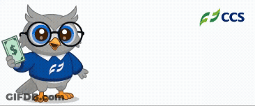 A Cartoon Owl With Glasses Holding A Dollar Bill GIF
