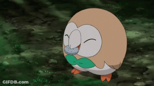 A Cartoon Owl With Its Eyes Closed And A Green Scarf Around It 'S Neck GIF
