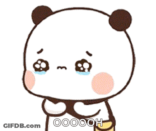 A Cartoon Panda Bear Is Crying With Tears Coming Out Of Its Eyes . GIF