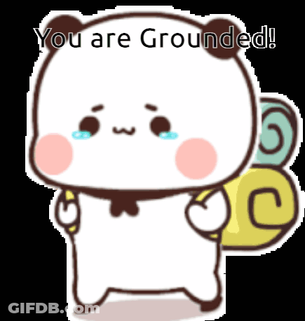 A Cartoon Panda Bear Is Holding A Backpack And Crying . GIF