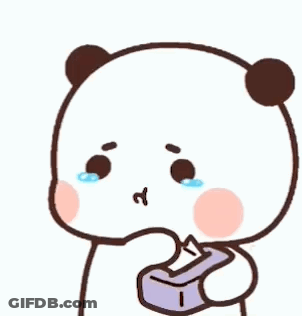 A Cartoon Panda Bear Is Holding A Box Of Tissues And Crying . GIF